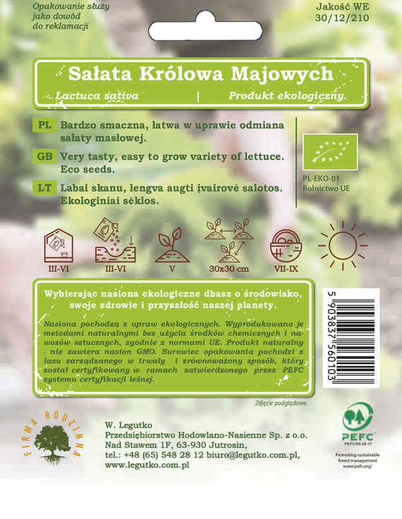 Butterhead lettuce MAY KING 0.5g BIO (Lactuca sativa)