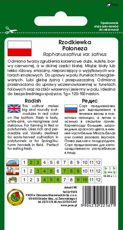 Rzodkiewka POLONEZA 10g (Raphanus sativus var. sativus)