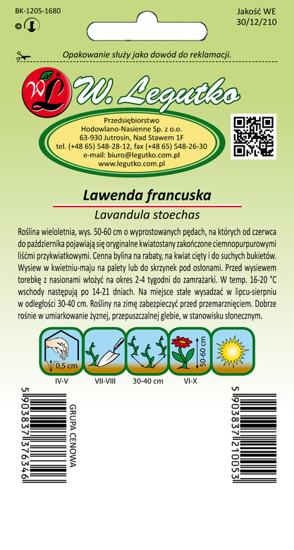 French dark purple lavender 0.03g (Lavandula stoechas)