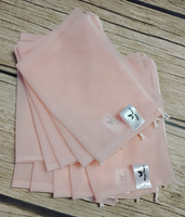 Zero waste mesh bags for shopping to protect fruits, 10 pieces, 28x37, pink.