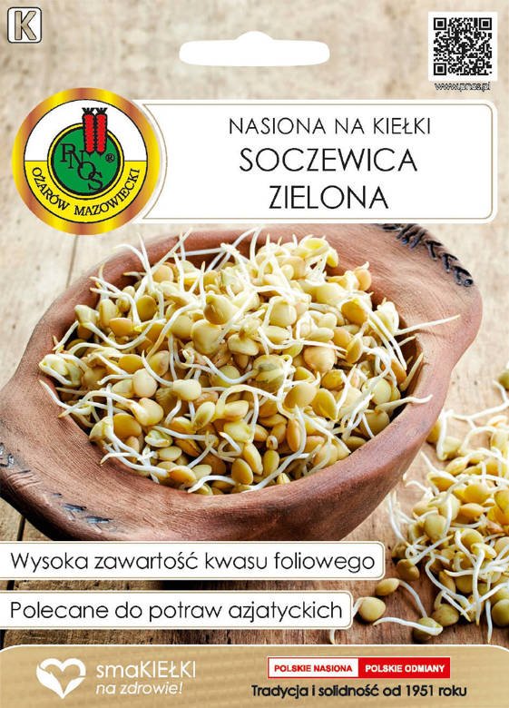 Nasiona na kiełki SOCZEWICA ZIELONA 30g